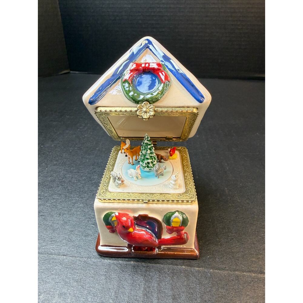 Mr. Christmas Music Box Bird House Animated Ornament Plays "Jingle Bells" - Picture 2 of 11
